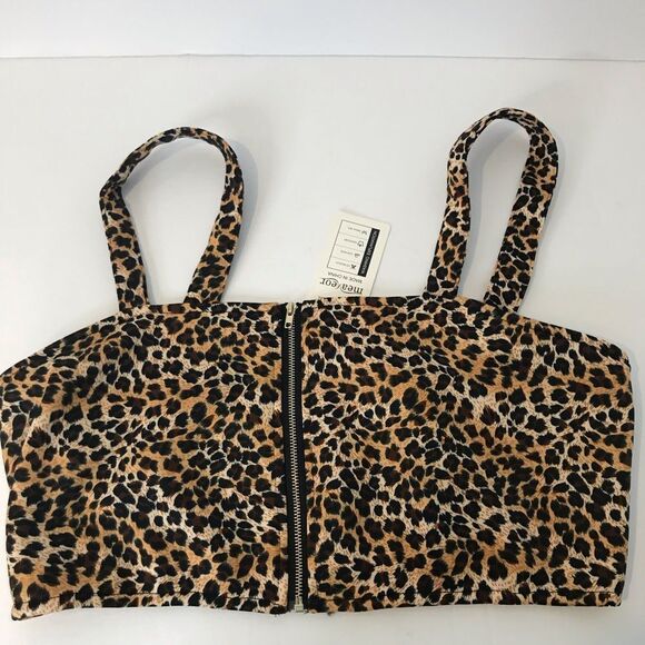 🆕  Leopard Print Zip-Up Bustier Plus sz XL - Picture 4 of 6